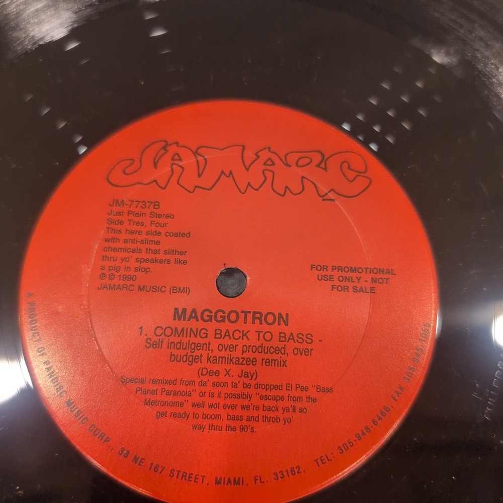 Maggotron Coming Back To Bass Pillow Talkin Baby 12" Vinyl Jamarc Records 1990 - Picture 2 of 4